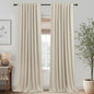 KOUFALL Extra Long 120 Inch Linen Blackout Curtains 10 FT Foot 10FT Length Tan by KOUFALL