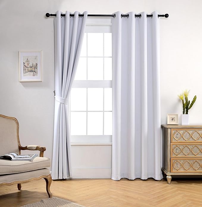 MIUCO Room Darkening Thermal Insulated Grommet Window Blackout Curtains - Image 2