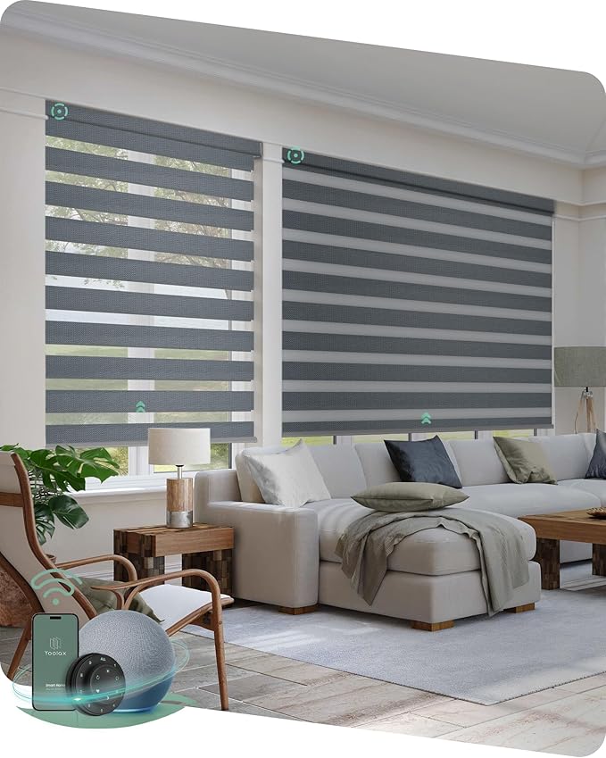 Yoolax Motorized Zebra Blinds Compatible by Yoolax