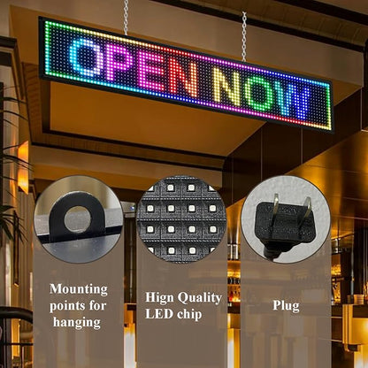 P6 Outdoor Full Color 40 x 18 inches Led Sign WIFI And USB Programmable Led Sign - Image 6