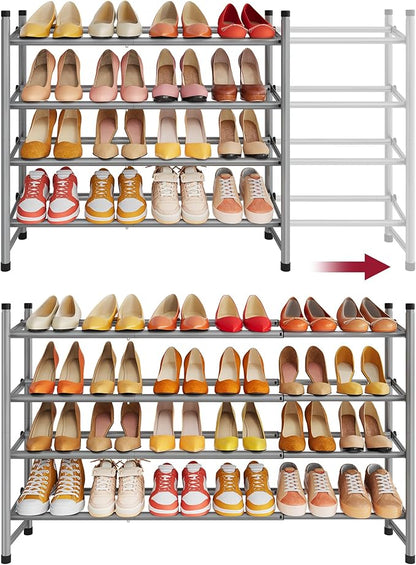Tajsoon Expandable Shoe Rack for Closet 4 Tier, 29“-41“Adjustable & Stackable by Tajsoon