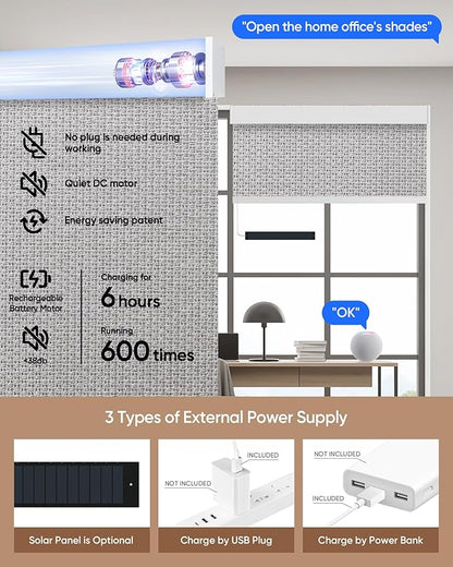 Kincmo Motorized Blinds with Remote, 100% Blackout Motorized Roller Shades Work - Image 5