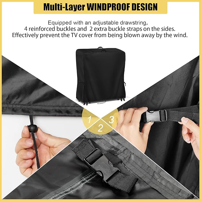Hdenmist Outdoor TV Cover 50 Inch Weatherproof, Waterproof Outdoor TV Stand - Image 6
