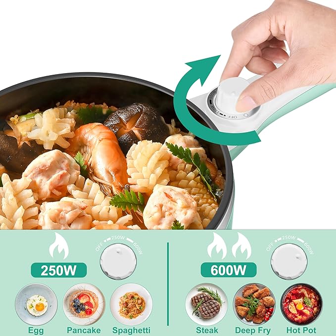 Dezin Hot Pot Electric with Steamer Upgraded, Non-Stick Sauté Pan, Rapid - Image 5