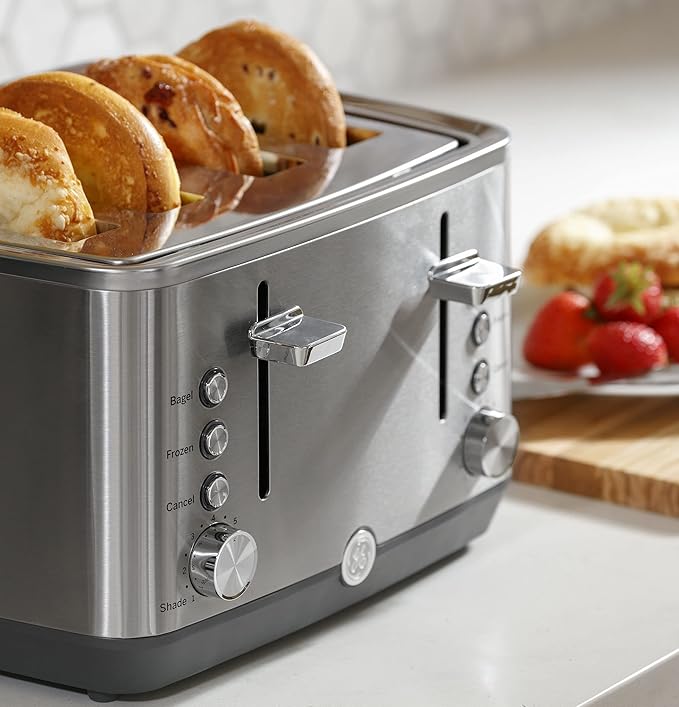 GE Stainless Steel 4 Slice Toaster | Extra Wide Slots - Image 6
