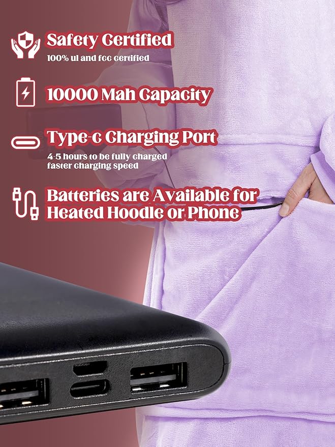 MAXEVE Heated Wearable Blanket Hoodie - Image 5