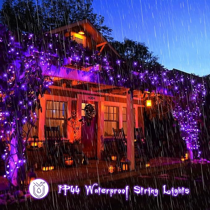 YEGUO 165ft 500 LED Halloween Lights Outdoor Waterproof, Purple String Lights...