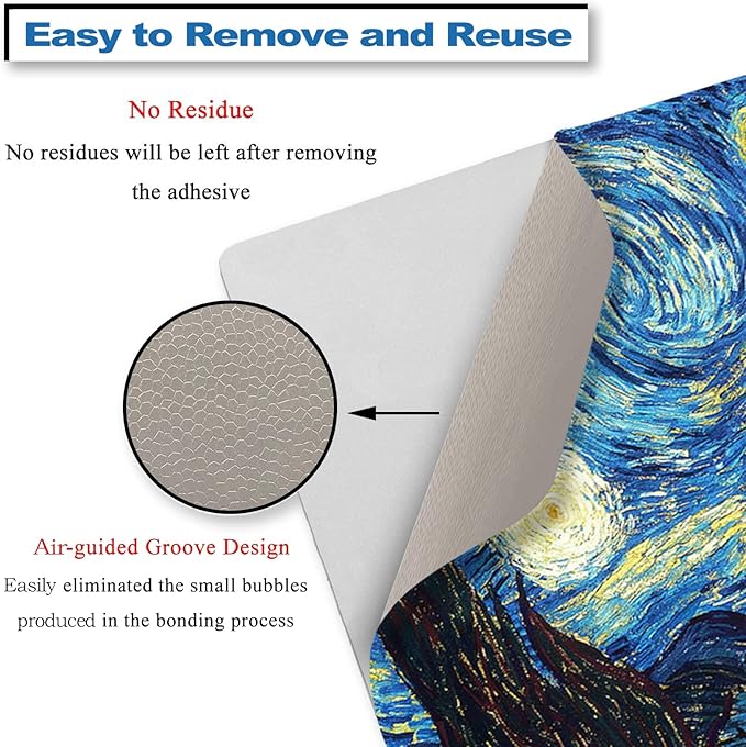 Laptop Skin Sticker Decal, Waterproof Removable, Van Gogh Starry Night - Image 4