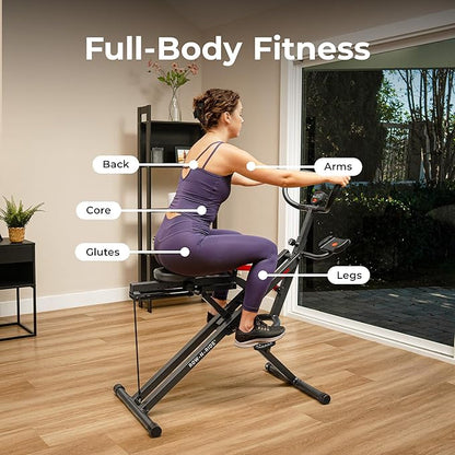 Sunny Health & Fitness Smart Heavy Duty Row-N-Ride, Squat Assist Trainer - Image 3