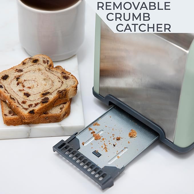 Rae Dunn Toaster, Stainless Steel 2 Slice Square Toaster, Wide Slot - Image 4