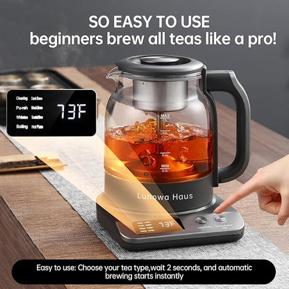 Rufus Titanium & Glass Electric Tea Kettle Tea Maker - Image 5