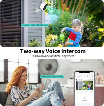 2K UHD Smart Wireless Security Camera Indoor/Outdoor, Battery Powered WiFi - Image 3
