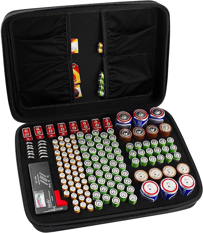 Comecase Hard Battery Organizer Storage Box, Carrying Case Bag Holder by COMECASE