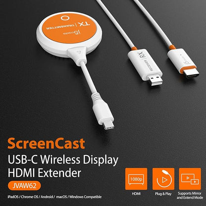 j5create ScreenCast USB-C to HDMI Wireless Display Transmitter and Receiver - Image 2