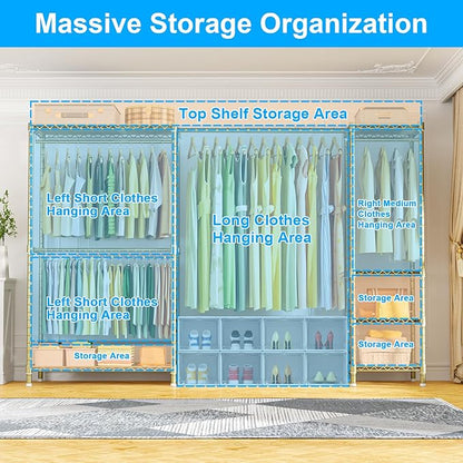 Ulif E10 Clothes Rack（With Stretchable Hanger Rod）Freestanding Clothing Racks - Image 3