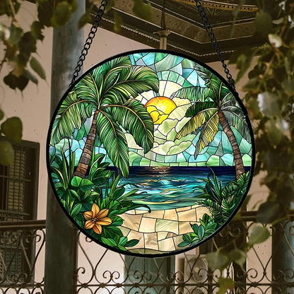 DASTOLL Stained Glass Window Hanging, and Mom 14.9x14.9 in - Image 2