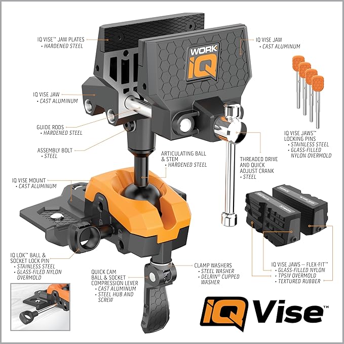 360° Rotating Bench Vise with 5" Jaw Pads - Image 2