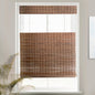 MOOD Custom Bamboo Shades | Rustic | Top Down Bottom Up Cordless | Bamboo Roman Shades for Windows and Doors (Natural Woven) | Rustic Walnut (Great Privacy) | 21" W x 48" H