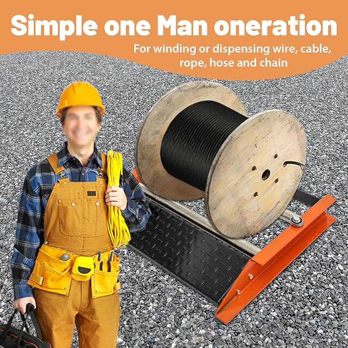 Heavy Duty Cable Roller Stand, Single Reel Dispenser - Image 7