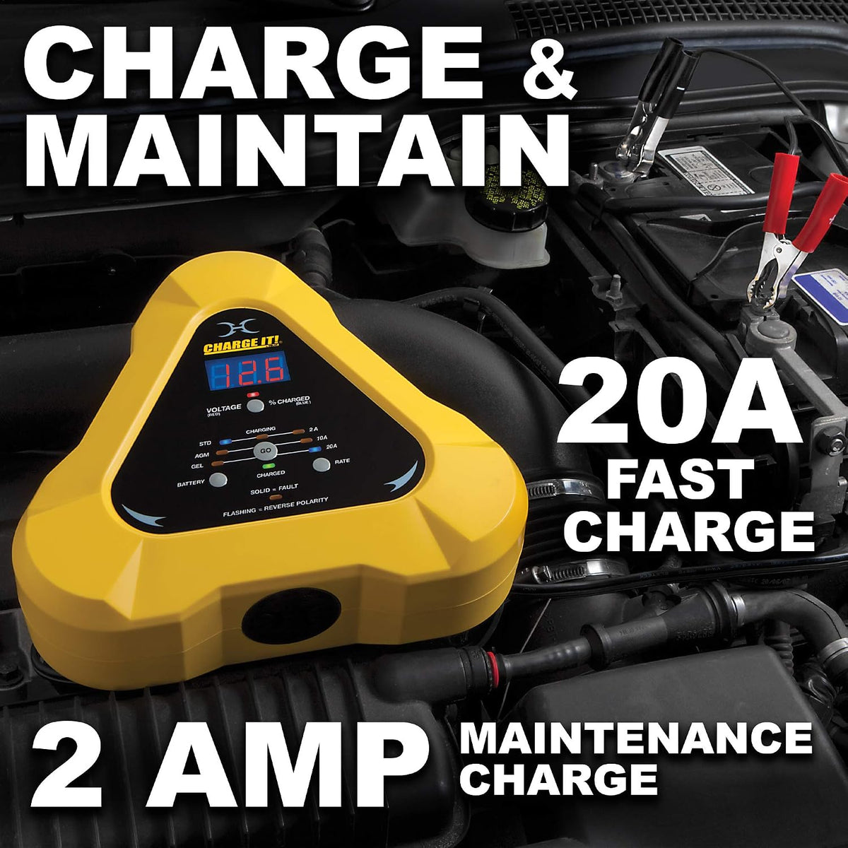 Clore Automotive CHARGE IT! 4520 12 Volt 20 Amp Fully-Automatic Smart Battery...