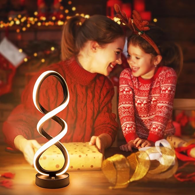 Modern Table Lamp, 7 Colors 10 Light Modes Spiral Design Table Lamp, Touch - Image 8