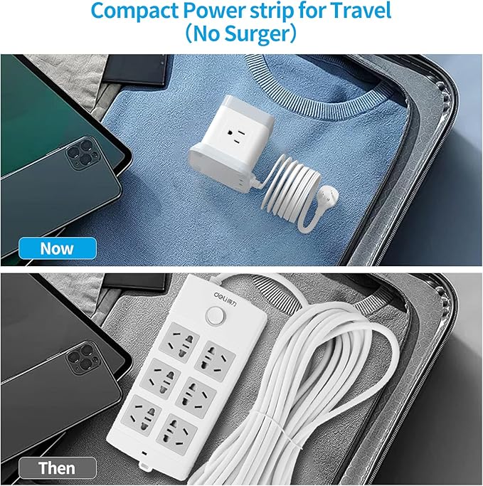 Power Strip with USB, FDTEK Flat Plug Extension Cord with 4 Outlets and 3 USB - Image 6