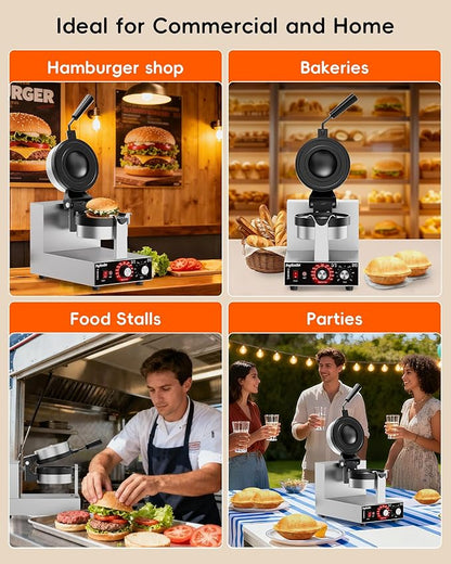 Ufo Burger Maker Machine, 110V Electric Ufo Sandwich Maker w/Adjustable - Image 7