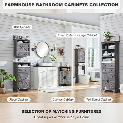 ACCOHOHO Bathroom Wall Cabinet, Farmhouse Medicine Cabinet, Adjustable Shelf - Image 6