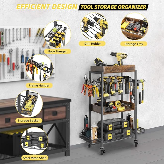 Olakee Power Tool Organizer Garage Storage Organization Shelving Tool Holder - Image 3