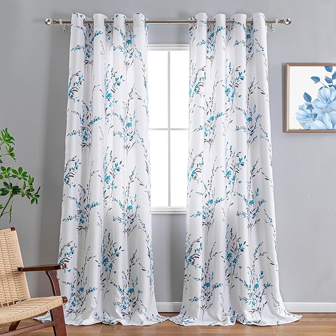 MYSKY HOME Floral Curtains 108 Inch Long - Image 2