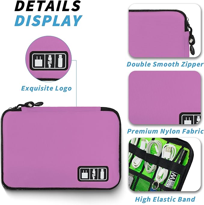 Electronics Organizer, Travel Cord Organizer Pouch, Portable Cable Organizer - Image 2