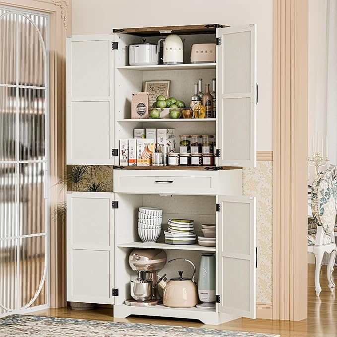 72" Tall Farmhouse Kitchen Pantry, Farmhouse Storage Cabinet - Image 3