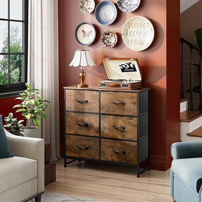 WLIVE 6 Drawer Dresser for Bedroom, Fabric Double Dresser, Storage Tower - Image 4