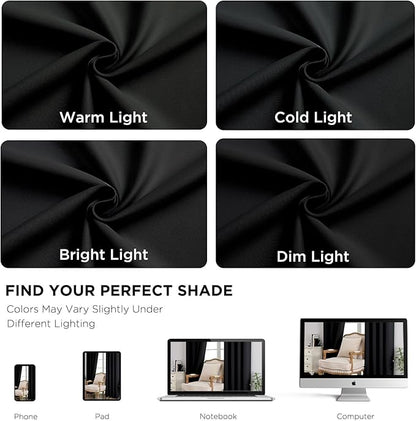 CUCRAF Black Blackout Curtains & Drapes Grommet Soundproof Curtains - Image 6