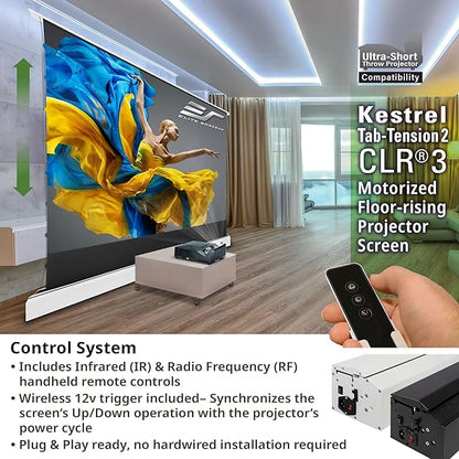 Elite Screens Kestrel Tab-Tension 2 CLR3, Ultra-Short Throw Ceiling Ambient - Image 5