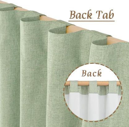 LAMIT 100% Blackout Natural Linen Curtains, 63 Inches Linen Textured Thermal - Image 6