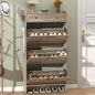 Shoe Cabinet with 3 Flip Drawers & 2 Storage Drawers, Rustic Farmhouse Narrow by Thacuok