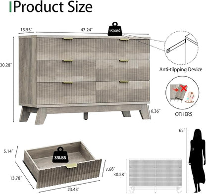 Xixini Fluted Dresser for Bedroom - Image 2