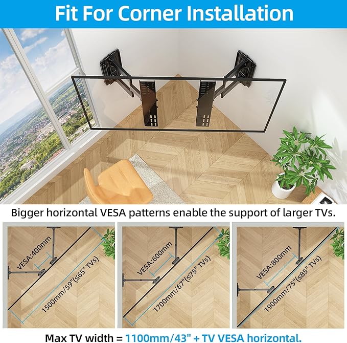 HOME VISION Heavy Duty Full Motion TV Wall Mount Bracket - Image 6