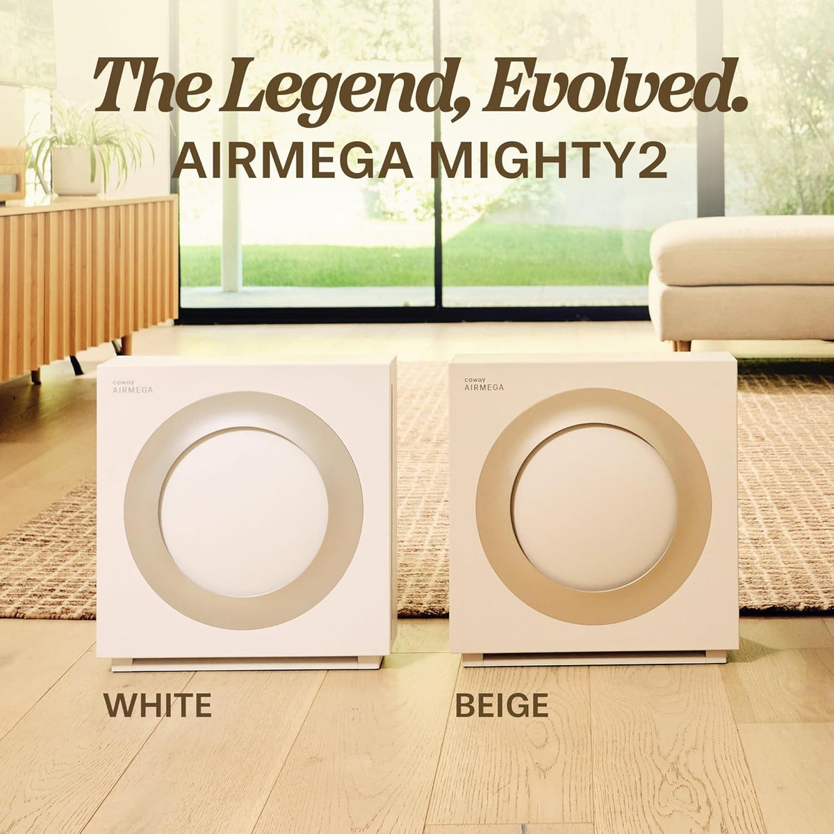 coway airmega mighty2 air purifier, next gen of shown in use