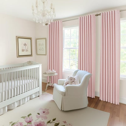 100 Inch Long Baby Pink Curtains 2 Panels Set - Image 5