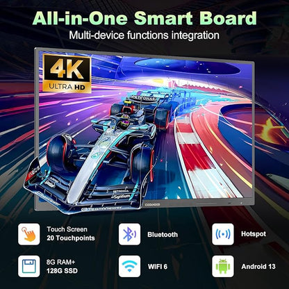 65" Smart Board, 4K UHD Touchscreen Interactive Digital Whiteboard Display - Image 2
