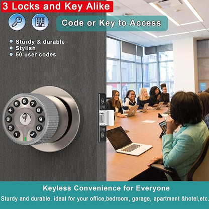 BOTHSTAR Keypad Door Knob with Key, Keyless Entry Door Lock, Code Locks Door - Image 3