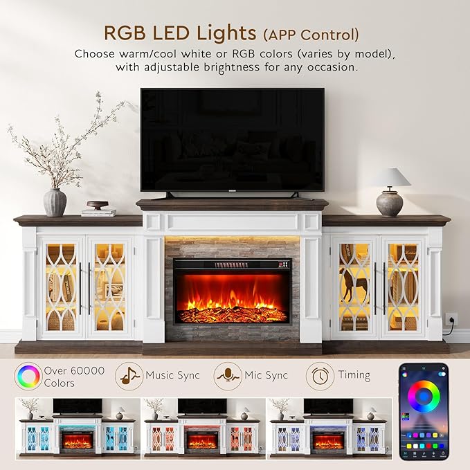 104" LED Fireplace TV Stand - Image 5