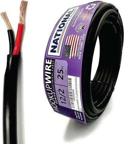 NATIONAL Wire & Cable – 12 AWG 2-Conductor Premium Copper Wire, 25 ft, Stranded by NATIONALWireCable