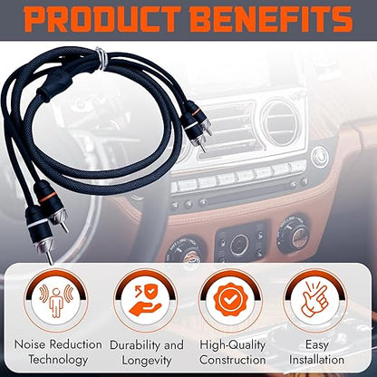 Elite Audio Premium Series 3ft. 2-Channel Car Audio RCA Cable – Double Shielded - Image 5