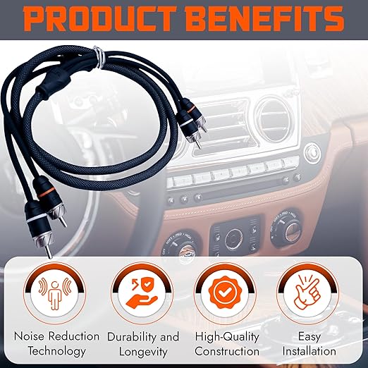Elite Audio Premium Series 6ft. 2-Channel Car Audio RCA Cable – Double Shielded - Image 5
