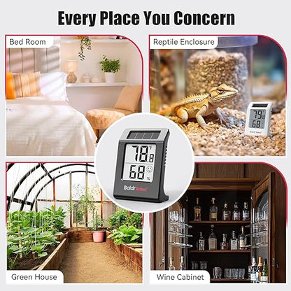 BaldrTherm Humidity Meter Hygrometer, Solar-Powered Room Thermometer Indoor - Image 8