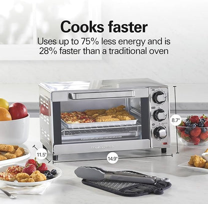 Hamilton Beach Countertop Toaster Oven & Pizza Maker Large 4-Slice Capacity - Image 7