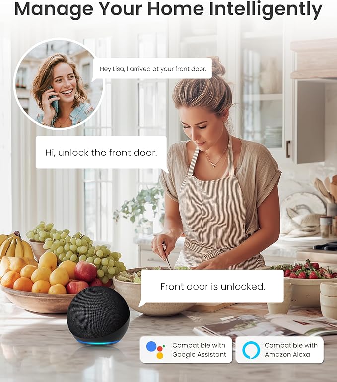 DESLOC C100 Plus Built-in WiFi Smart Lock, Keyless Entry Door Lock - Image 4